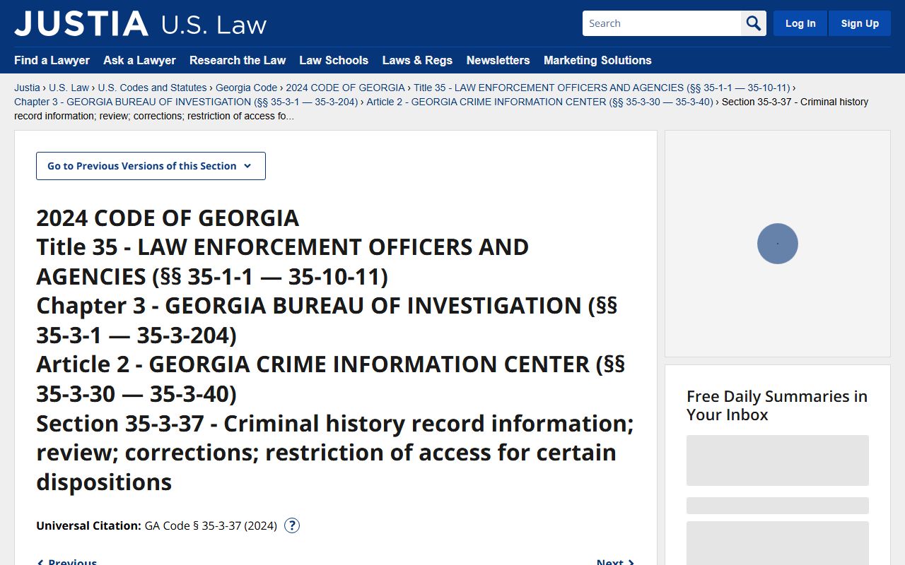 Franklin County criminal court records Georgia record restriction statute
